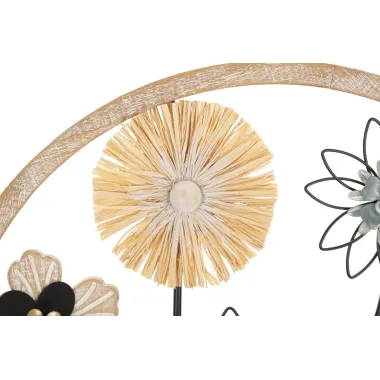 Panel z Żelaza i Drewna Raffia Ø 50x3 cm